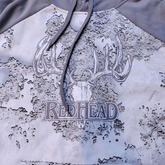 Red Head Mens Gray/White Tundra Print Camouflage Men's Pullover Hoodie Sz M - Picture 3 of 7